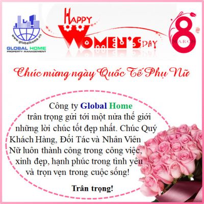 THƯ CH&Uacute;C MỪNG NG&Agrave;Y QUỐC TẾ PHỤ NỮ 8/3/2021 CỦA  BAN GI&Aacute;M ĐỐC GLOBAL HOME